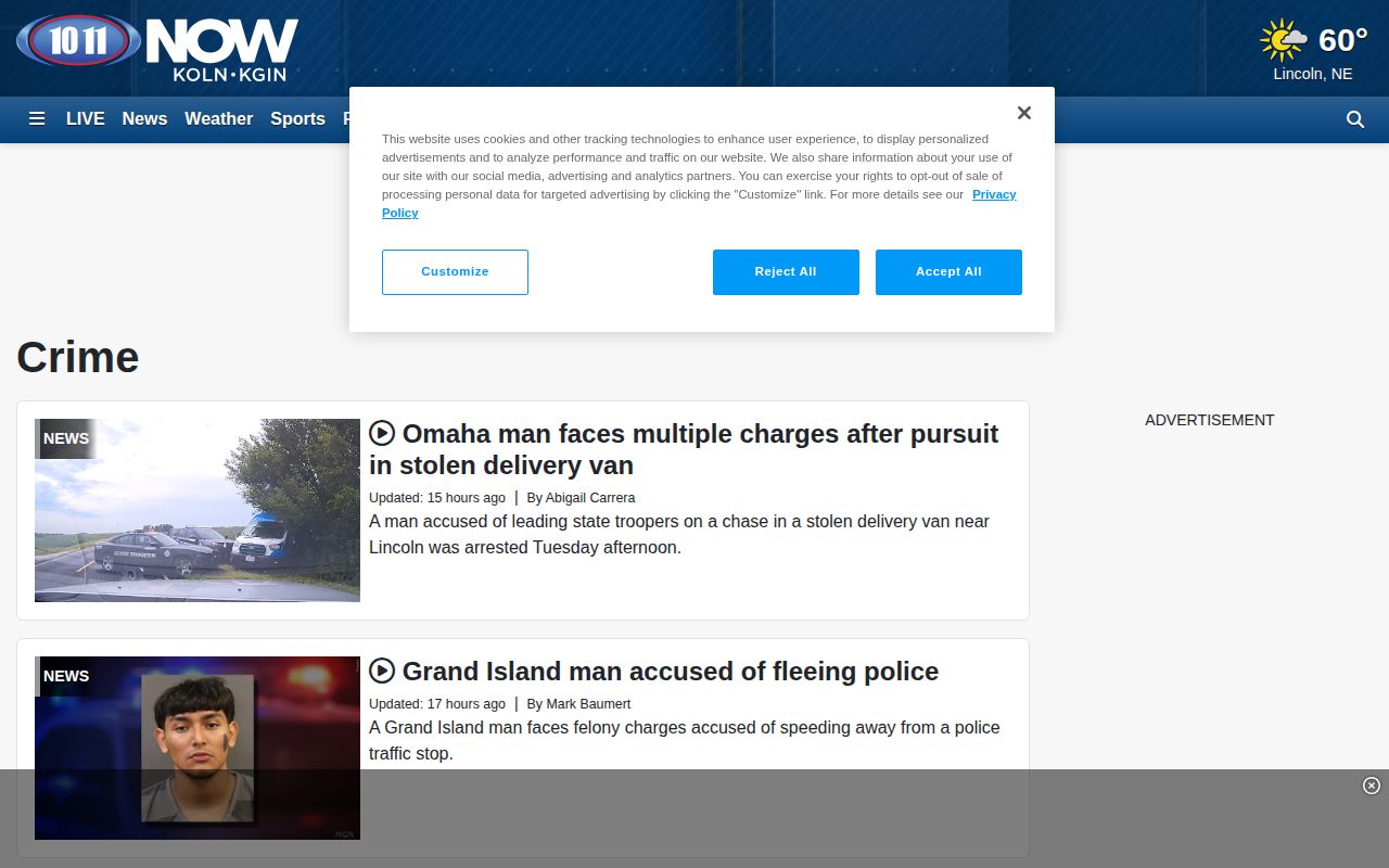 Colfax County crime-news reference from the 10/11 Now regional crime section